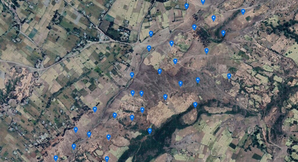 Example of field work where the Peek app is used as Monitoring and Evaluation Software.